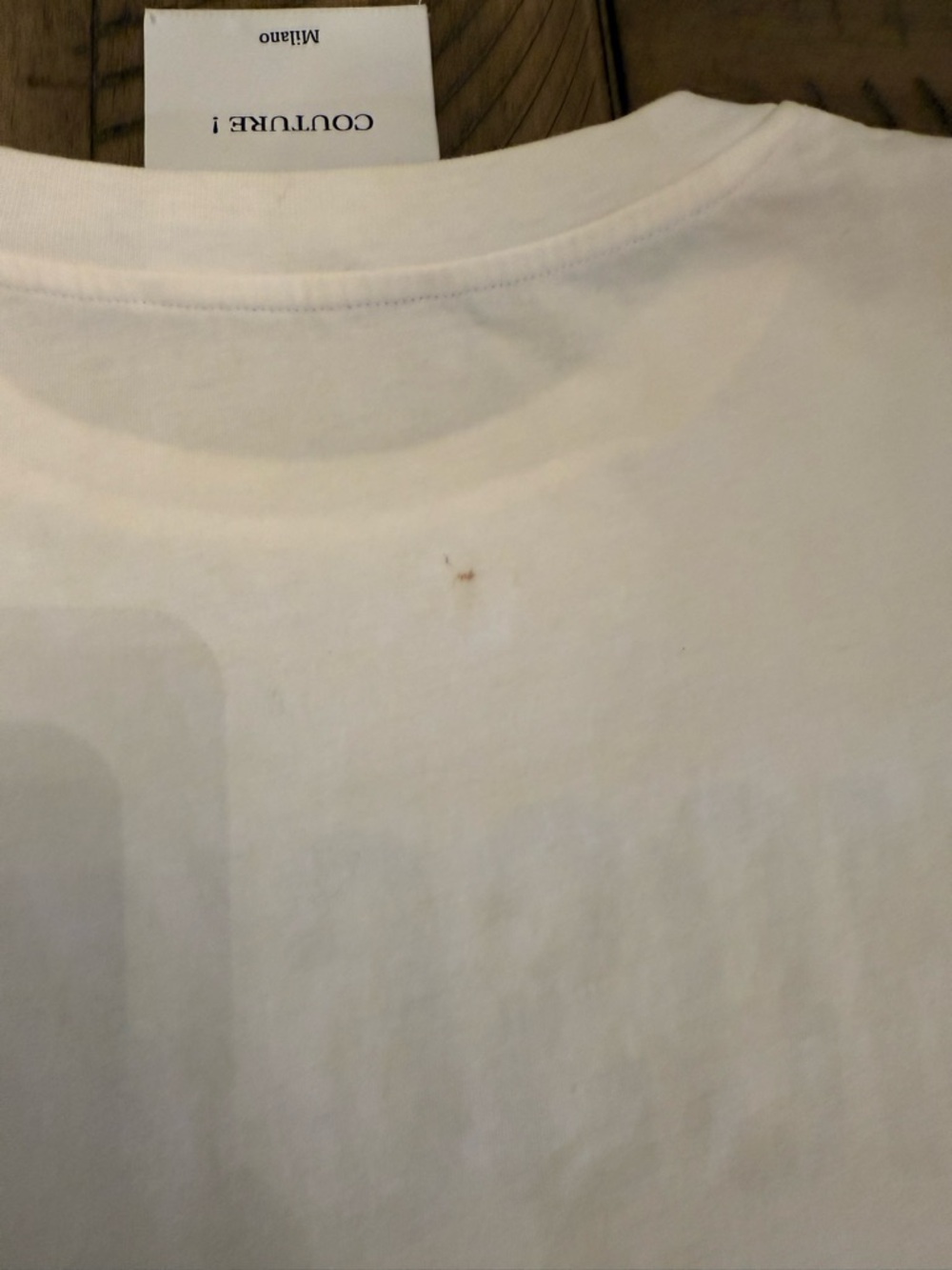 Moschino White Graphic Logo Tee with Black Print - Picture 9 of 10